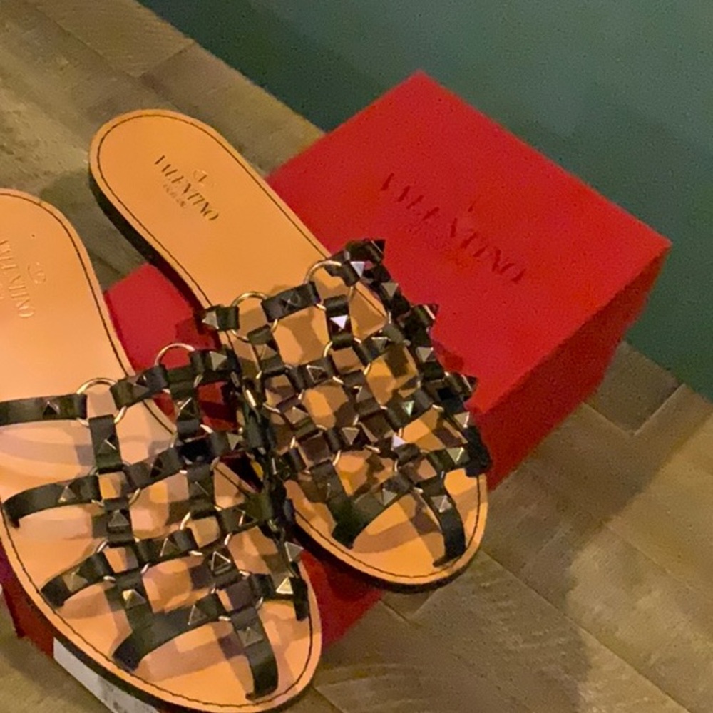 Valentino Black Rockstud Mule